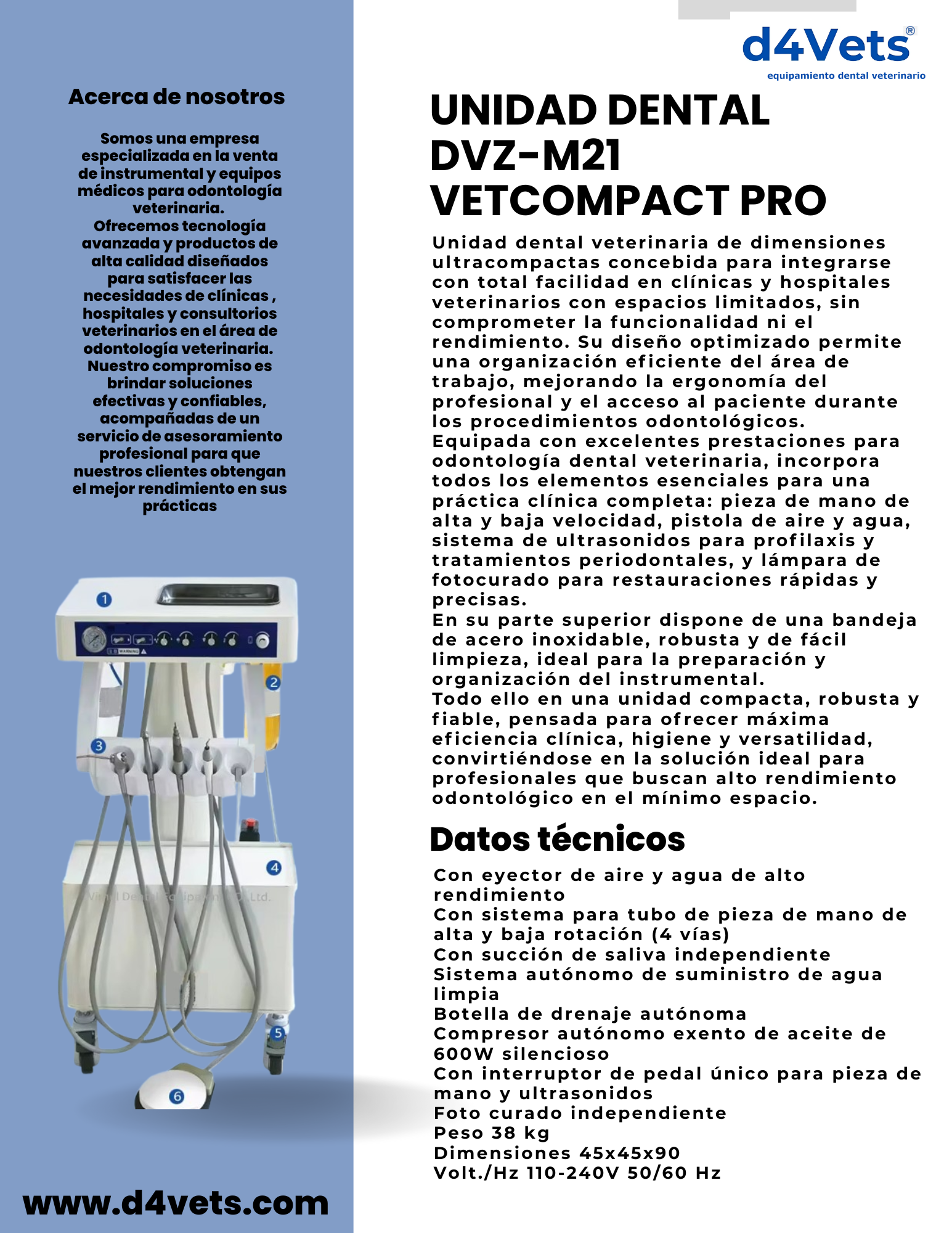 UNIDAD DENTAL VETERINARIA VET COMPACT PRO - Imagen 2